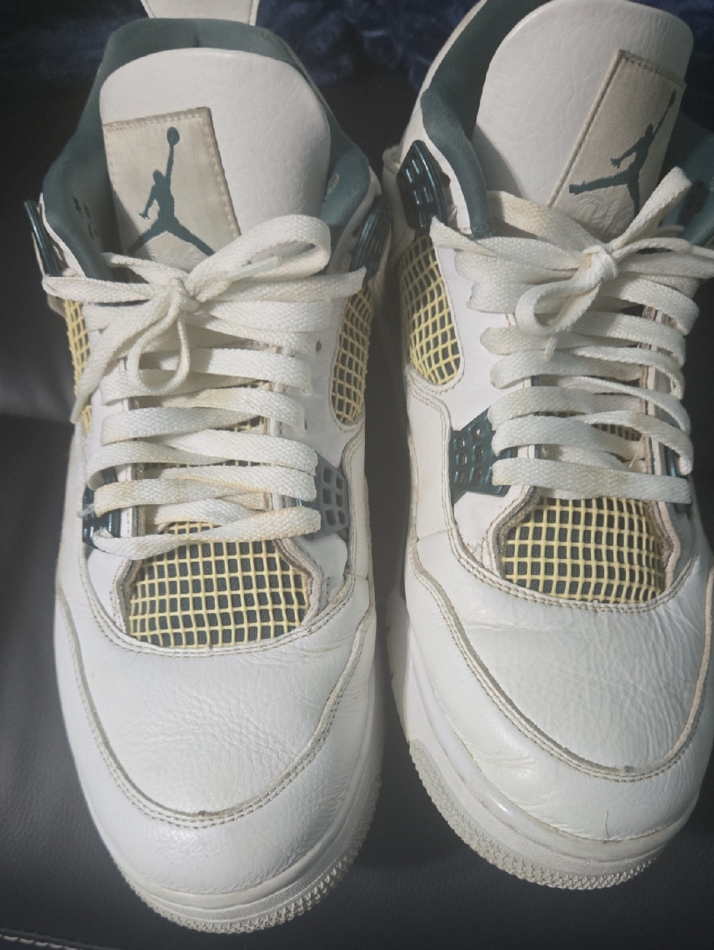Jordan Men’s Sneakers in White with Green and Yellow Accents